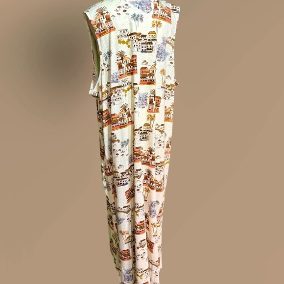 NWOT Denim & Co. Naturals Regular V-Neck Printed Midi Dress w/ Pockets in Scenic - Picture 8 of 14